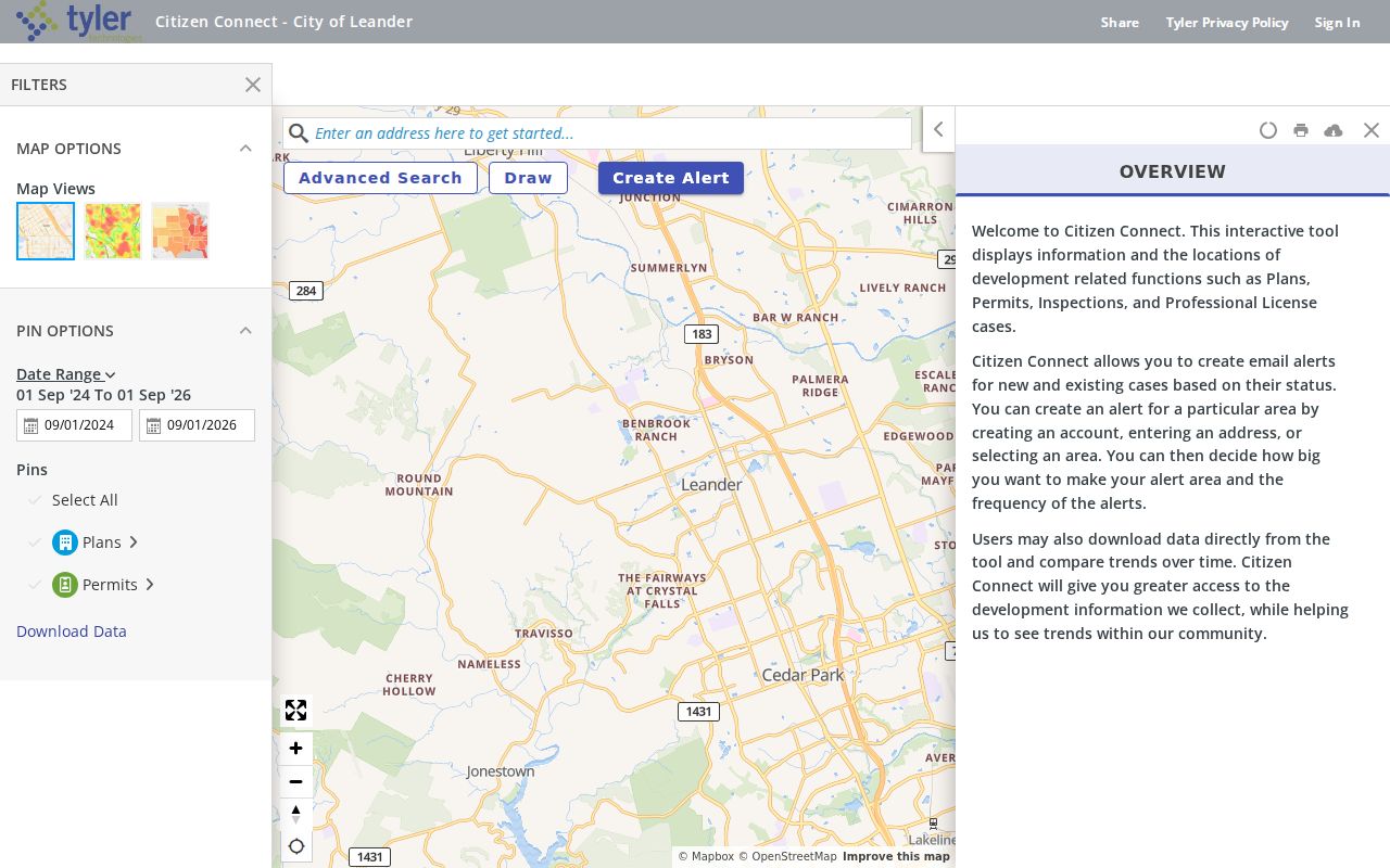 Leander neighbors public map record categories