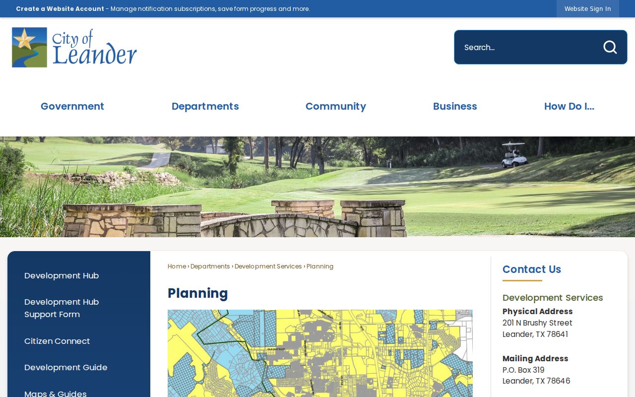 Leander street directory planning and address context