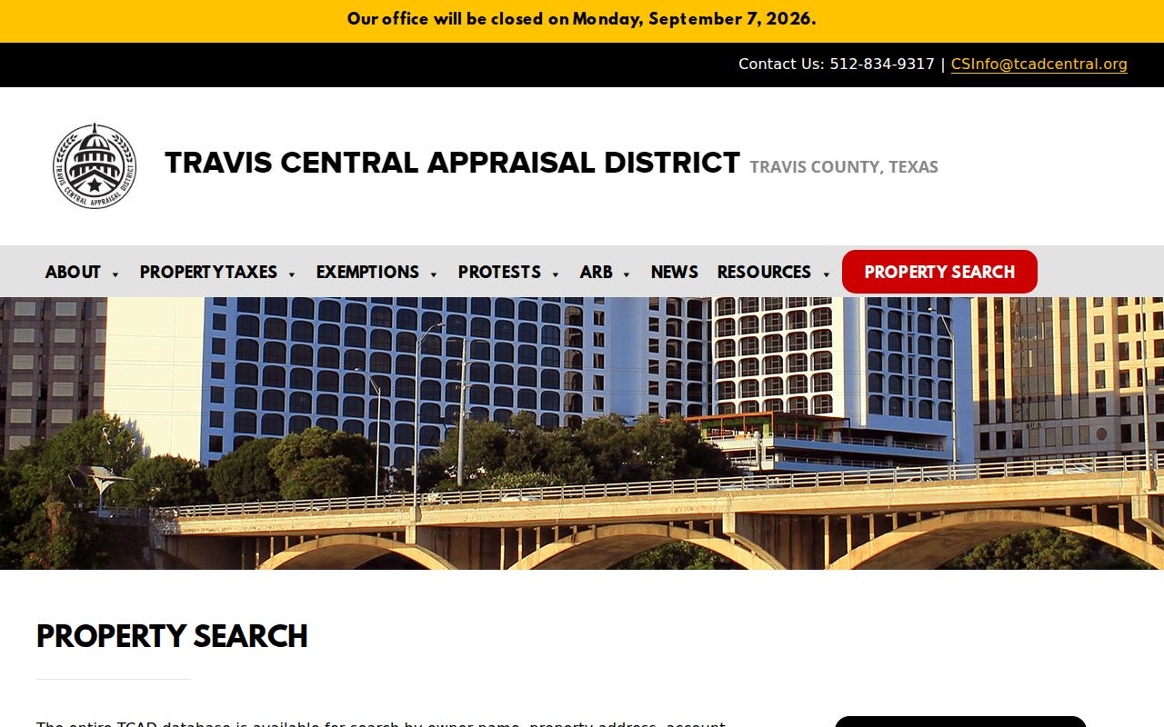 Leander street directory Travis CAD property search