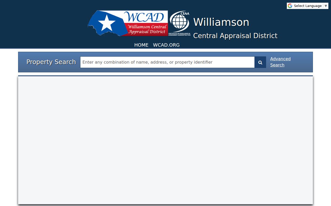 Leander street directory Williamson CAD property search